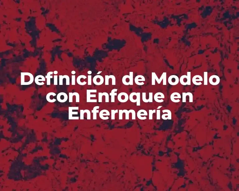 Definición de Modelo con Enfoque en Enfermería