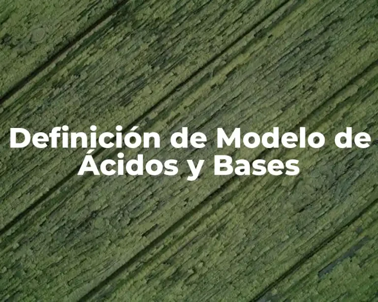 Definición de Modelo de Ácidos y Bases