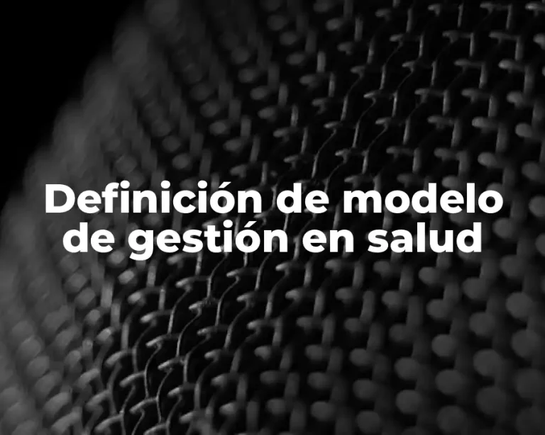 Definición de modelo de gestión en salud