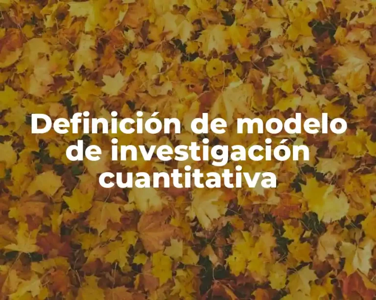 Definición de modelo de investigación cuantitativa