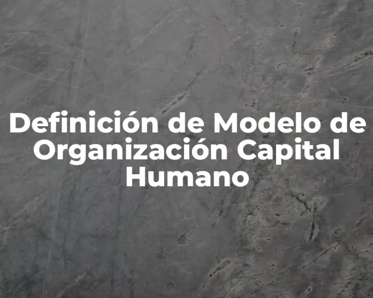Definición de Modelo de Organización Capital Humano