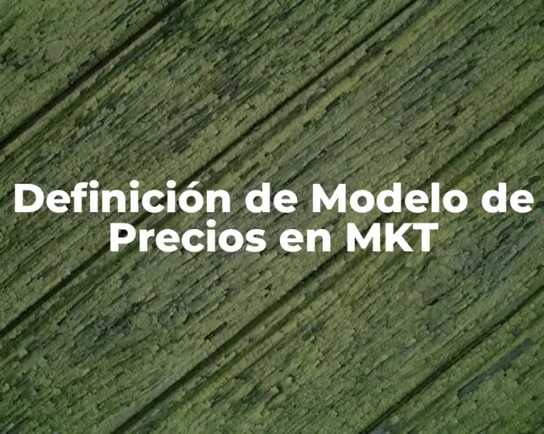 Definición de Modelo de Precios en MKT