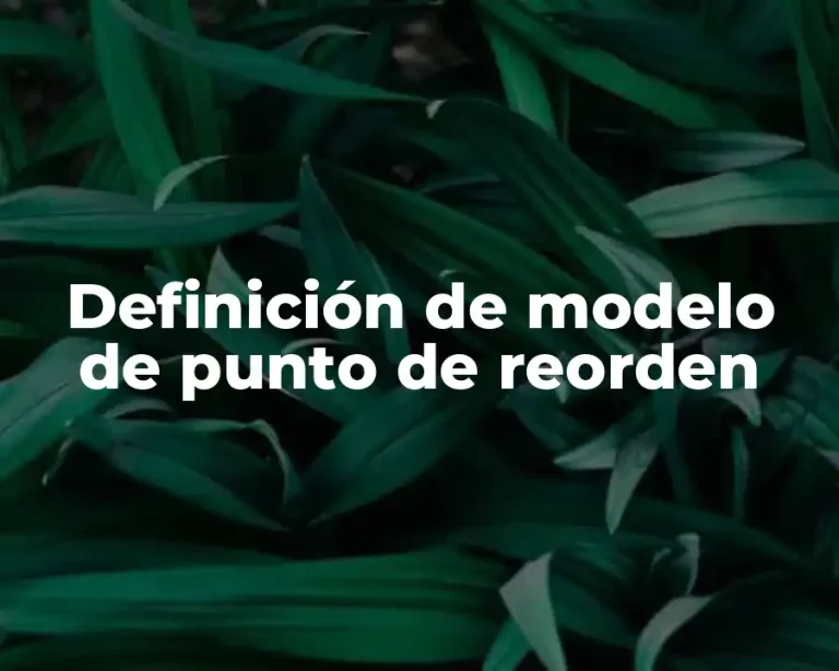 Definición de modelo de punto de reorden