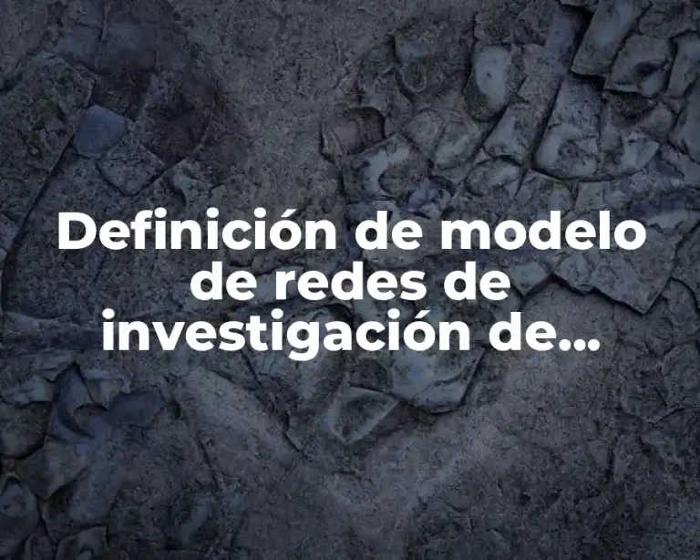 Definición de modelo de redes de investigación de operaciones