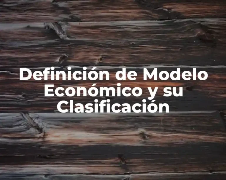 Definición de Modelo Económico y su Clasificación