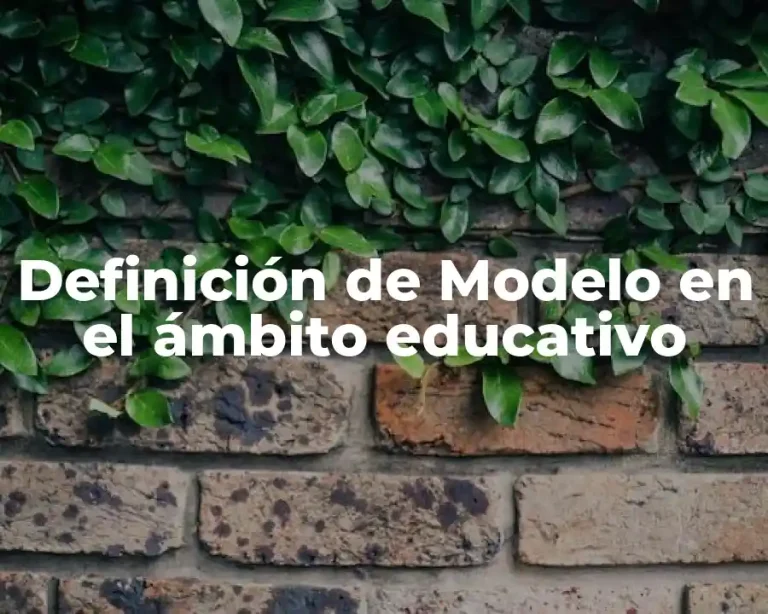 Definición de Modelo en el ámbito educativo