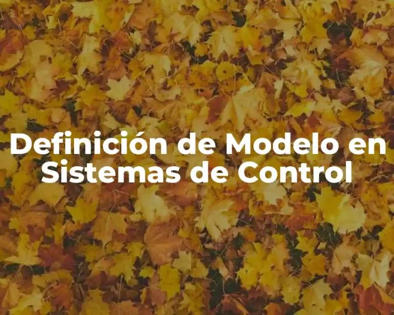 Definición de Modelo en Sistemas de Control