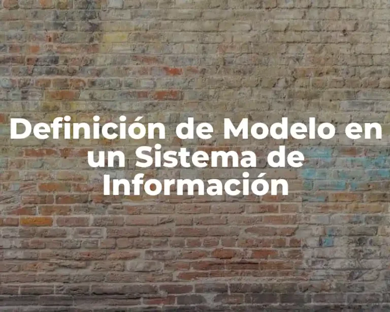 Definición de Modelo en un Sistema de Información