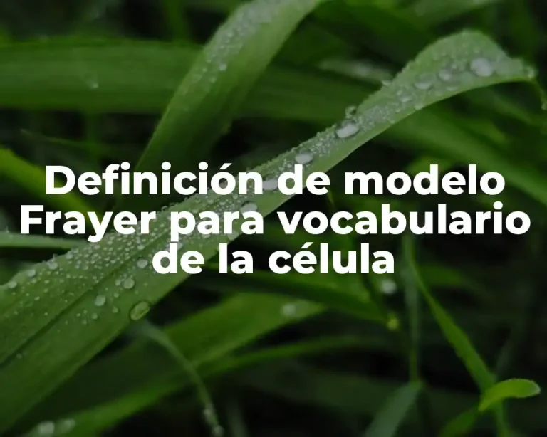 Definición de modelo Frayer para vocabulario de la célula