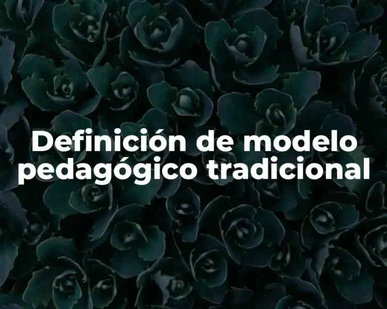 Definición de modelo pedagógico tradicional