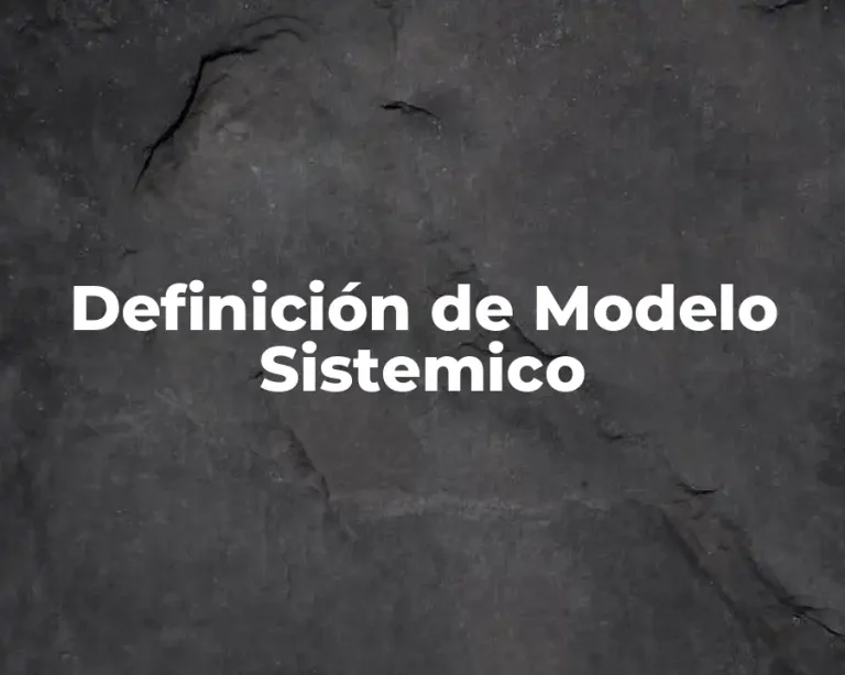 Definición de Modelo Sistemico