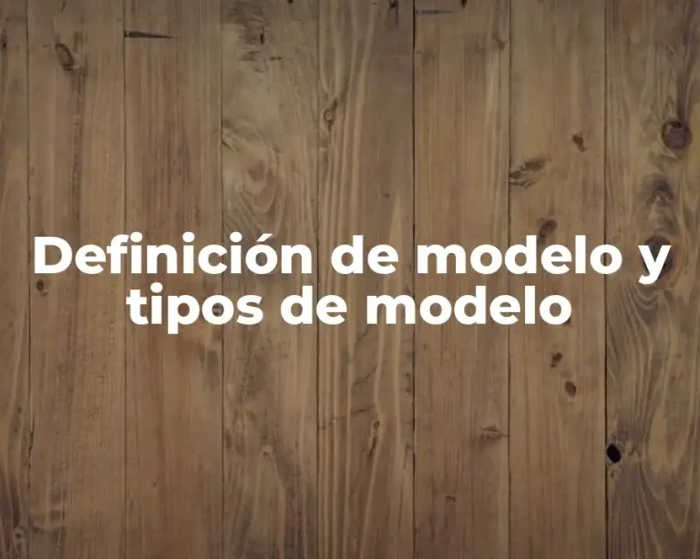 Definición de modelo y tipos de modelo
