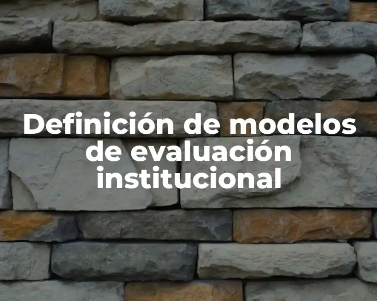 Definición de modelos de evaluación institucional