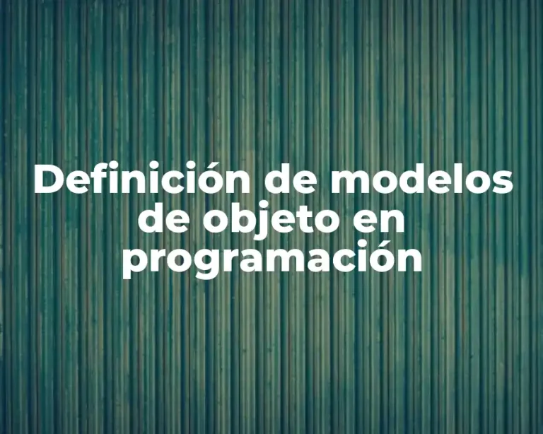 Definición de modelos de objeto en programación