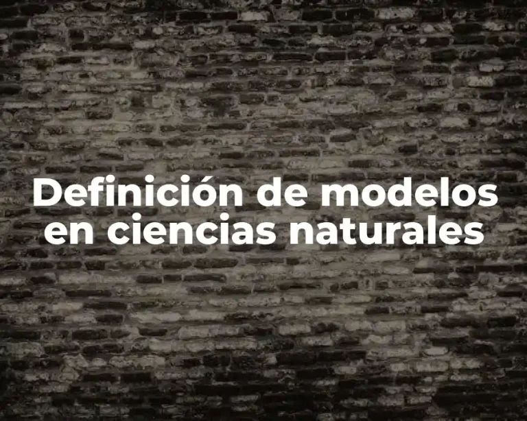Definición de modelos en ciencias naturales