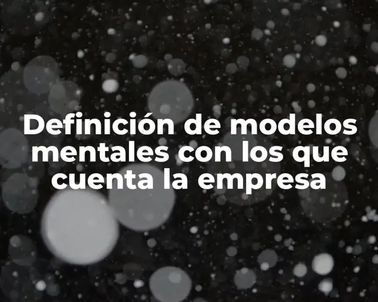 Definición de modelos mentales con los que cuenta la empresa