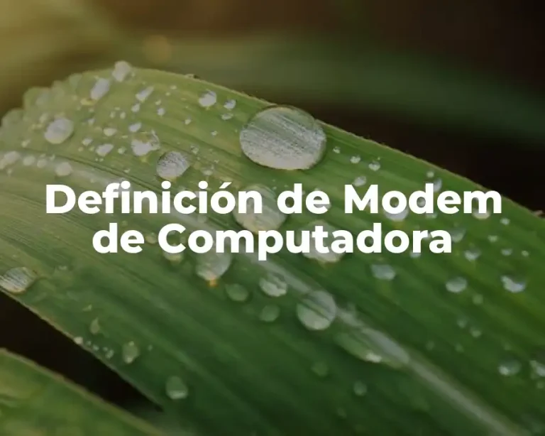 Definición de Modem de Computadora