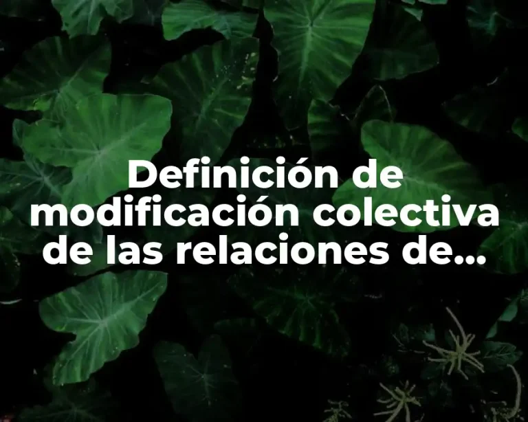 Definición de modificación colectiva de las relaciones de trabajo