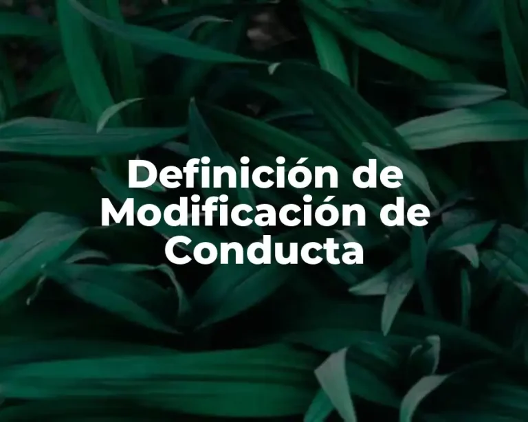 Definición de Modificación de Conducta