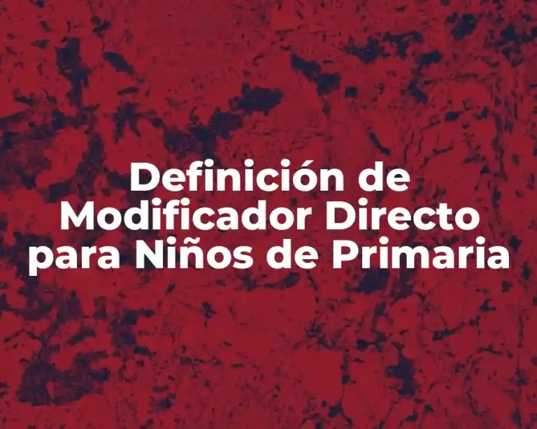 Definición de Modificador Directo para Niños de Primaria