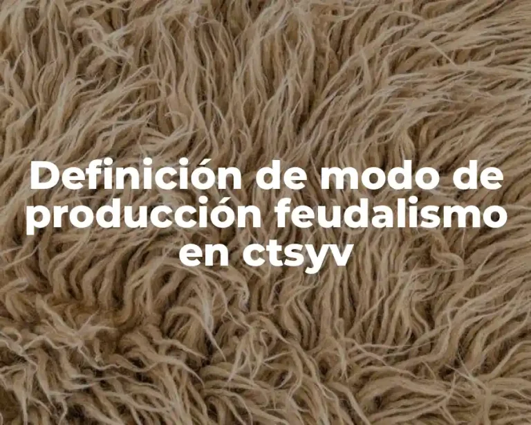 Definición de modo de producción feudalismo en ctsyv