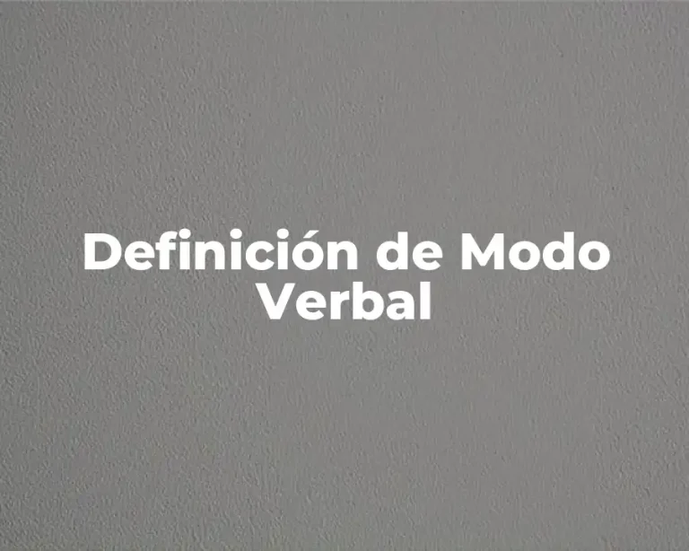 Definición de Modo Verbal