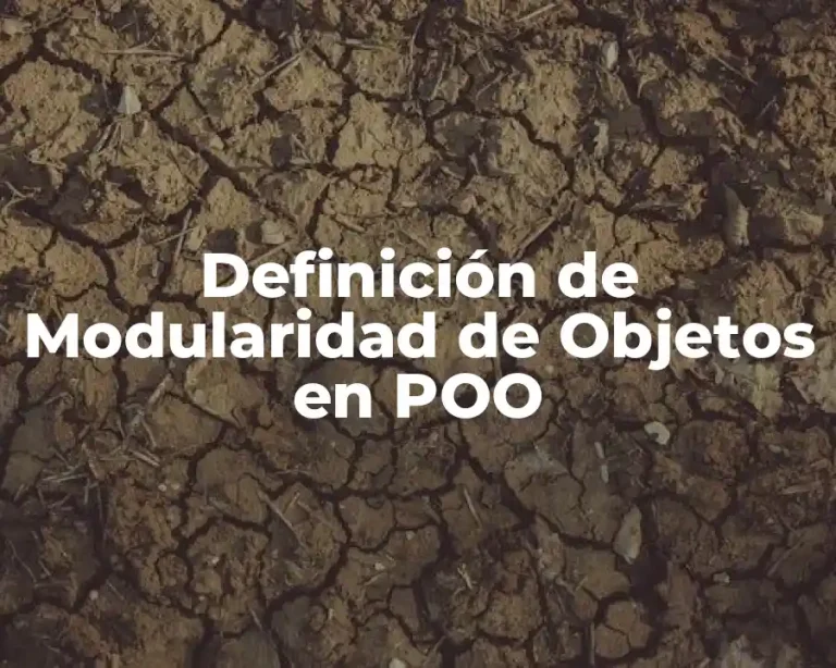 Definición de Modularidad de Objetos en POO