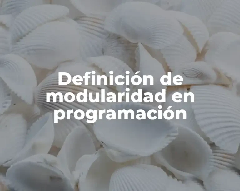 Definición de modularidad en programación