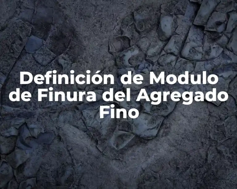 Definición de Modulo de Finura del Agregado Fino