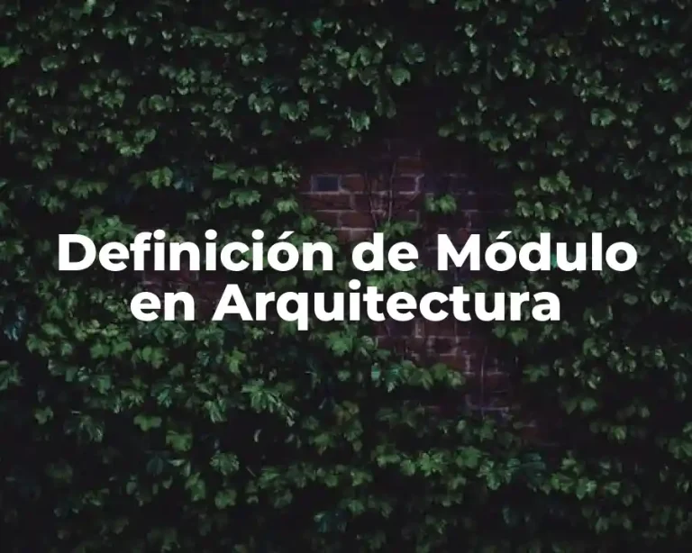 Definición de Módulo en Arquitectura