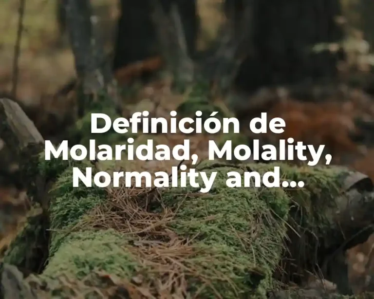 Definición de Molaridad, Molality, Normality and Formality