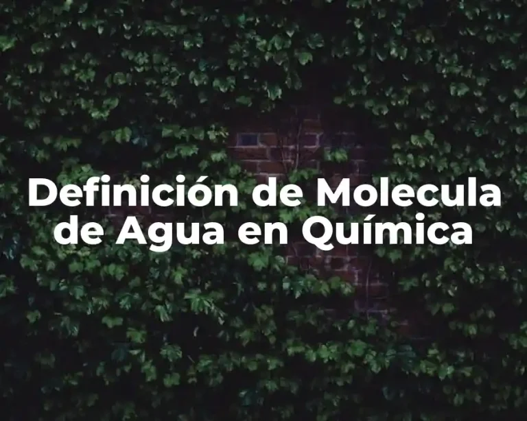 Definición de Molecula de Agua en Química