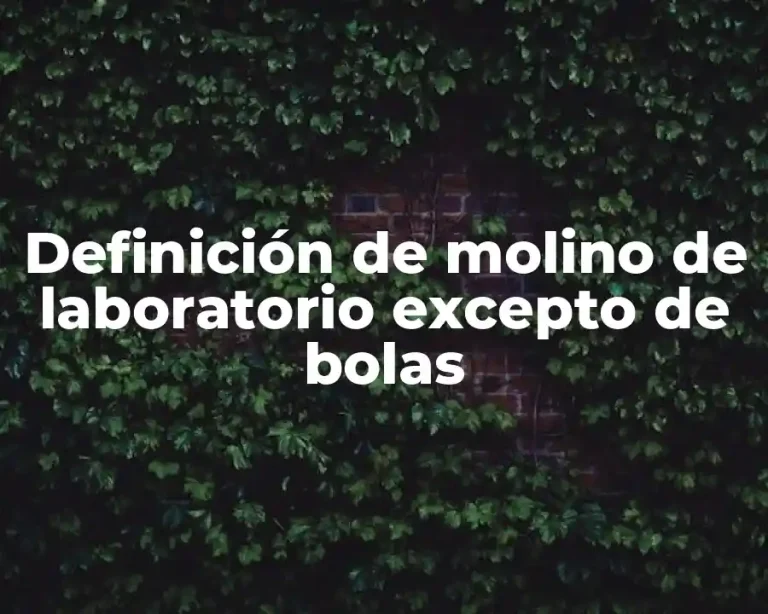 Definición de molino de laboratorio excepto de bolas