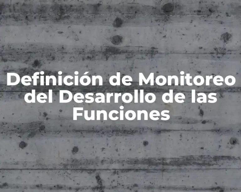 Definición de Monitoreo del Desarrollo de las Funciones