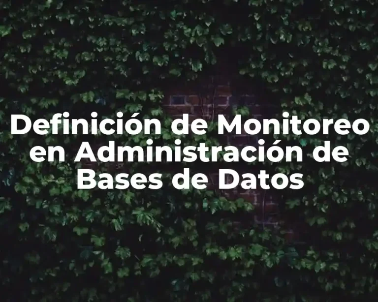 Definición de Monitoreo en Administración de Bases de Datos
