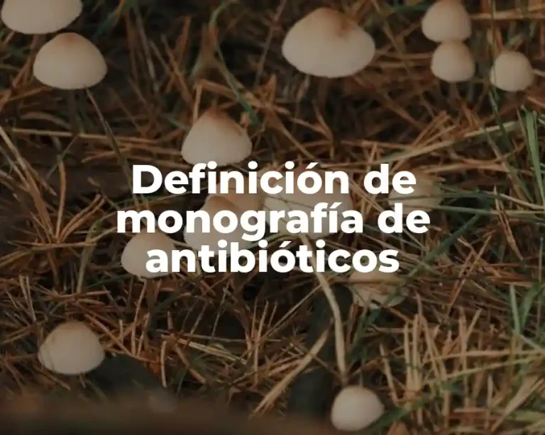 Definición de monografía de antibióticos