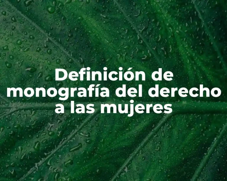 Definición de monografía del derecho a las mujeres