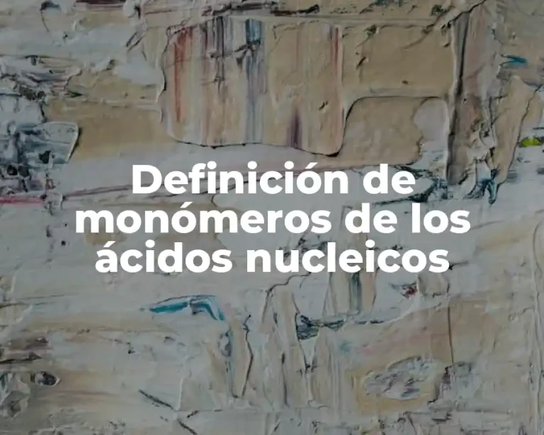 Definición de monómeros de los ácidos nucleicos