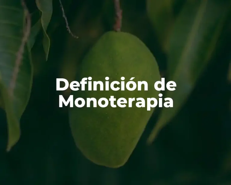 Definición de Monoterapia