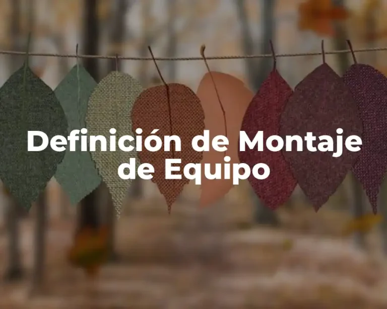 Definición de Montaje de Equipo