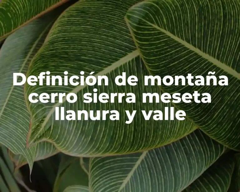 Definición de montaña cerro sierra meseta llanura y valle