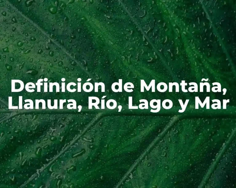 Definición de Montaña, Llanura, Río, Lago y Mar