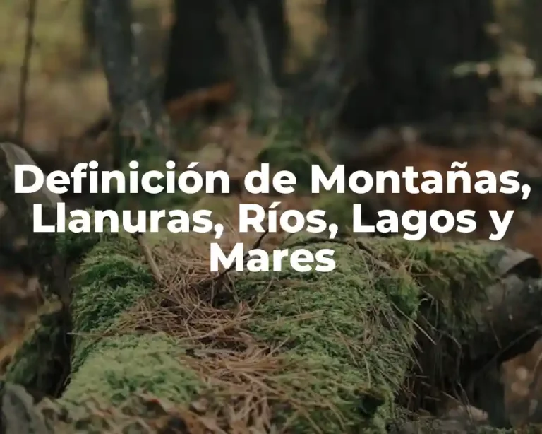 Definición de Montañas, Llanuras, Ríos, Lagos y Mares