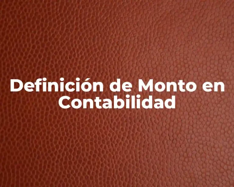 Definición de Monto en Contabilidad