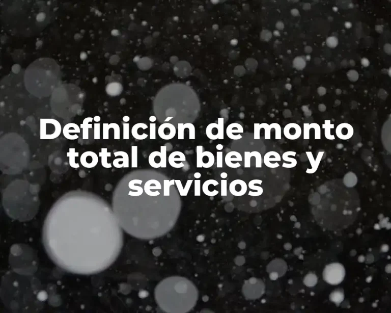 Definición de monto total de bienes y servicios