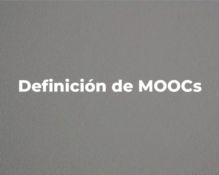 Definición de MOOCs