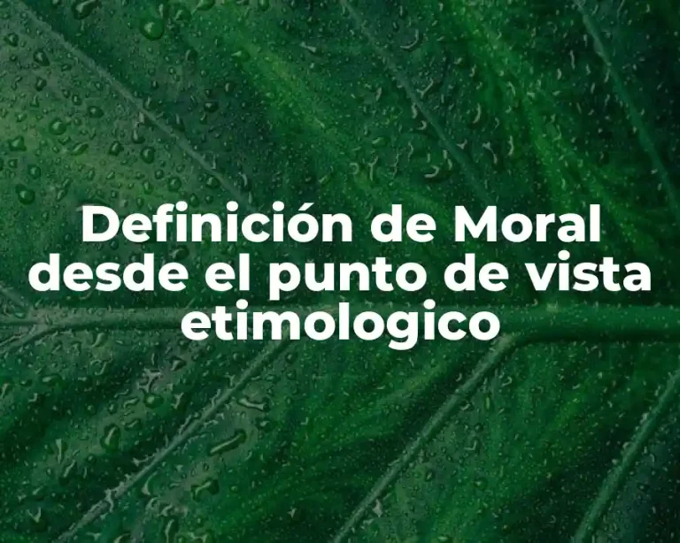 Definición de Moral desde el punto de vista etimologico