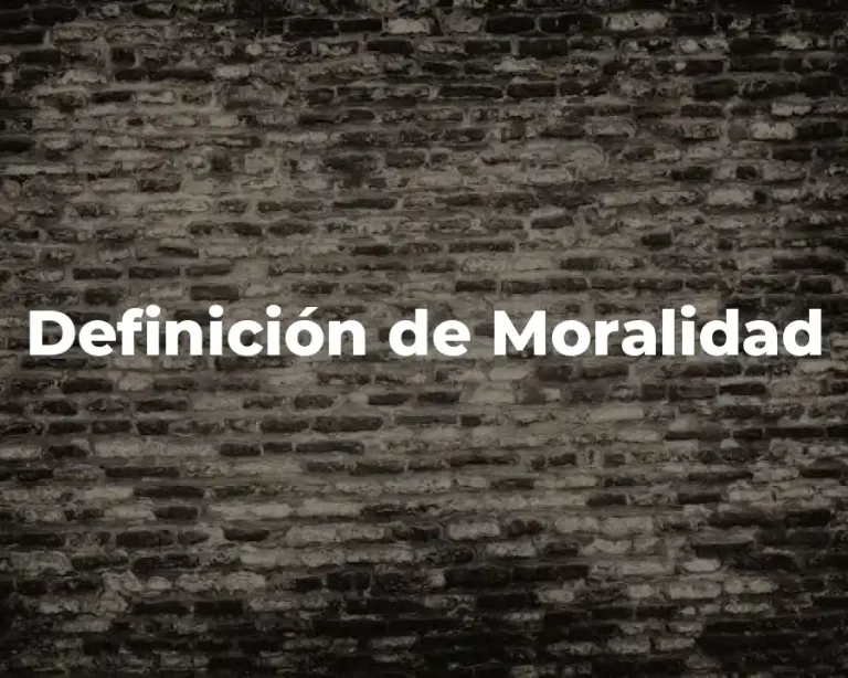 Definición de Moralidad