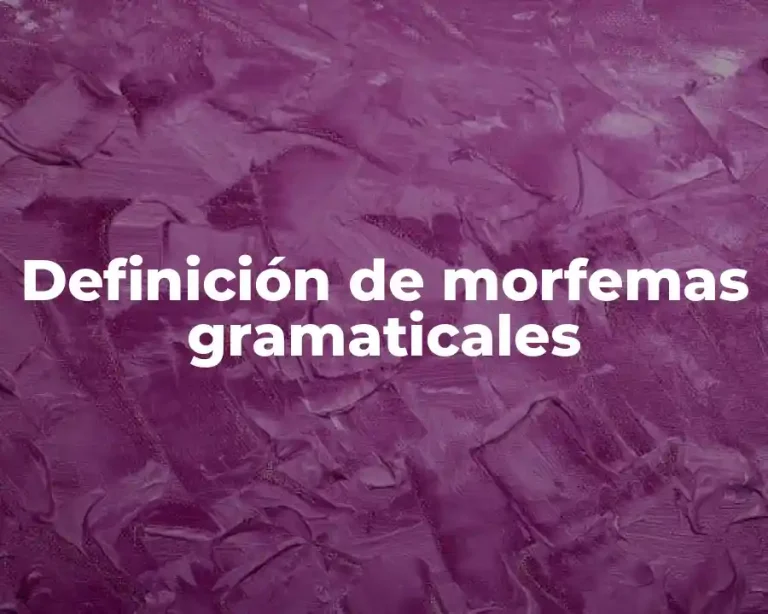 Definición de morfemas gramaticales
