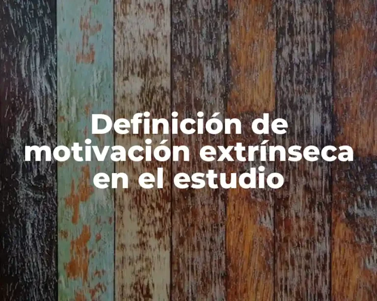 Definición de motivación extrínseca en el estudio